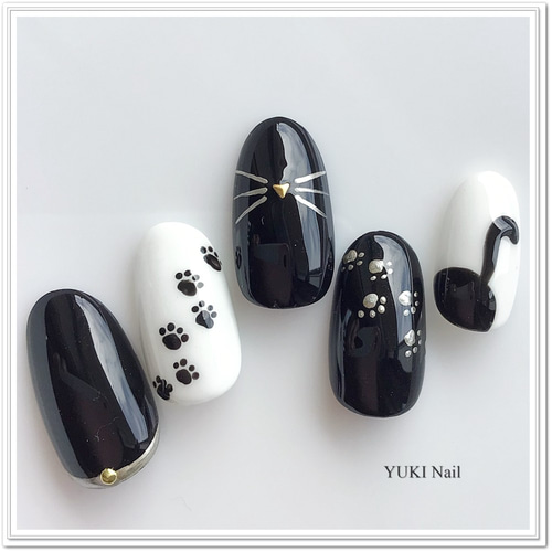 design7】韓国 ブラッククラウンネイルチップ ネイルチップ（つけ爪  