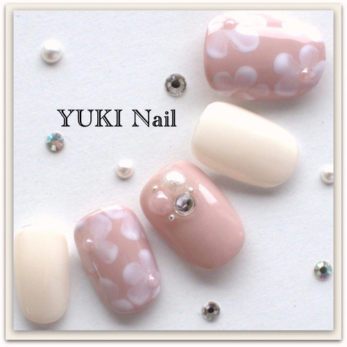 フラワーネイル2/付け爪/ネイルチップ/ネイル/上品/華やか/シンプル