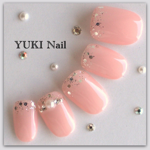 ネイルチップ・付け爪 yui オフィスピンクネイル/付け爪/ネイルチップ/ネイル/上品/華やか