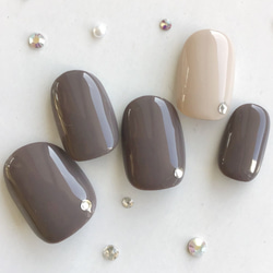 チョコブラウン ネイルチップ チョコレートブラウン/ネイル/上品/華やか/シンプル/綺麗/ジェル