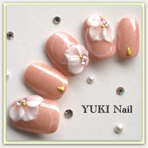上品大人フラワー ネイルチップ（つけ爪） yuki-nail 通販 4841282