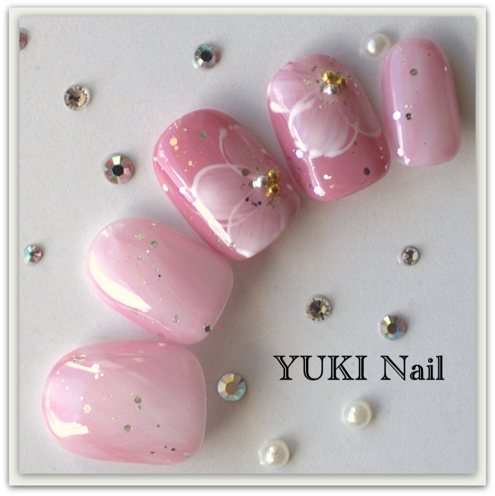 【コネクタ付き！すぐにお使い頂けます】ネイルチップ 桜ピンク コネクタ付き！すぐにお使い頂けます】ネイルチップ 桜ピンク