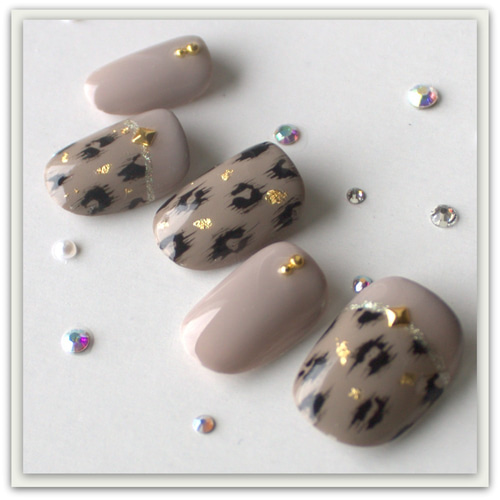 SALE ネイルチップ マグネット レオパードネイルチップ ネイル