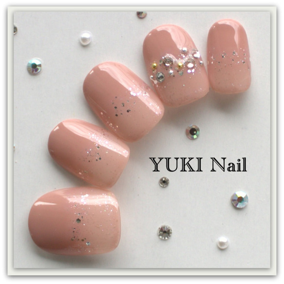 ゆんちゃんページ ネイルチップ ベージュのグラデーションネイル ネイルチップ（つけ爪） yuki