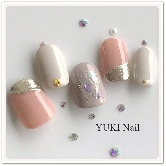 ［04］ネイルチップ ぷっくりネイル ミラーネイル 癖ネイル 個性派 オーダー 𝝑𝝔 ありがとうございました