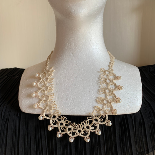 ハンドメイドステートメントジュエリー　チョーカーネックレス　『花』 ハンドメイドステートメントジュエリー チョーカーネックレス 『花