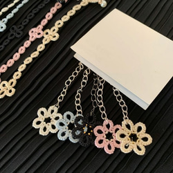 ♥️【4way】チョーカー・ネックレス／人気・定番・上品・豪華／ウエディング♡ブライダル☆タティングレース／白・ホワイト 7枚目の画像