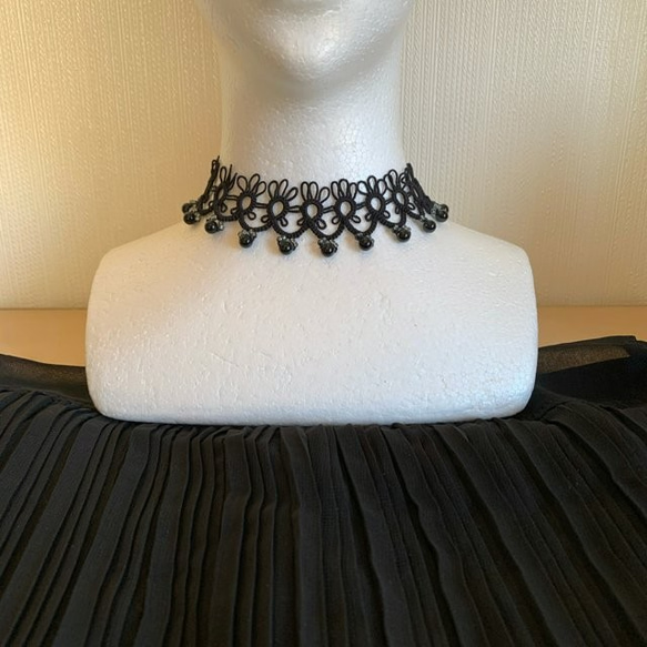 ♥️チョーカー＆ネックレス｜上品・華やか・可愛い・定番アイテム｜ブライダル・ウェディング・発表会にも◎【黒・black】 1枚目の画像