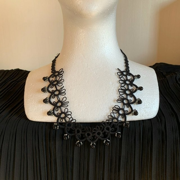 ♥️チョーカー＆ネックレス｜上品・華やか・可愛い・定番アイテム｜ブライダル・ウェディング・発表会にも◎【黒・black】 3枚目の画像