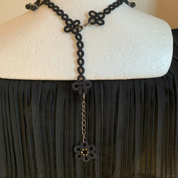 ♥️チョーカー＆ネックレス｜上品・華やか・可愛い・定番アイテム｜ブライダル・ウェディング・発表会にも◎【黒・black】 5枚目の画像