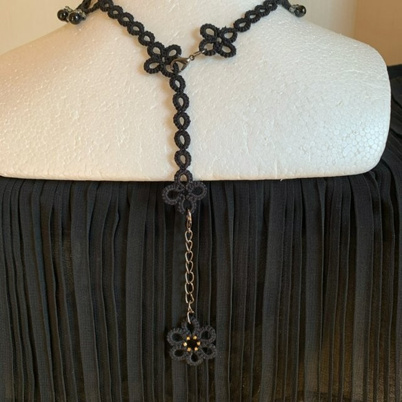 ♥️チョーカー＆ネックレス｜上品・華やか・可愛い・定番アイテム｜ブライダル・ウェディング・発表会にも◎【黒・black】 5枚目の画像