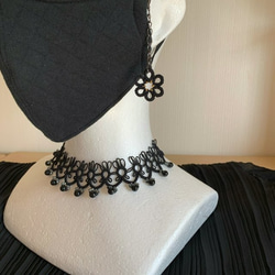 ♥️チョーカー＆ネックレス｜上品・華やか・可愛い・定番アイテム｜ブライダル・ウェディング・発表会にも◎【黒・black】 6枚目の画像