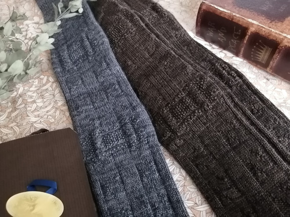 残りブラウン1足!!1400円→半額SALE中!Long Wool  ナチュラルソックス　 2枚目の画像