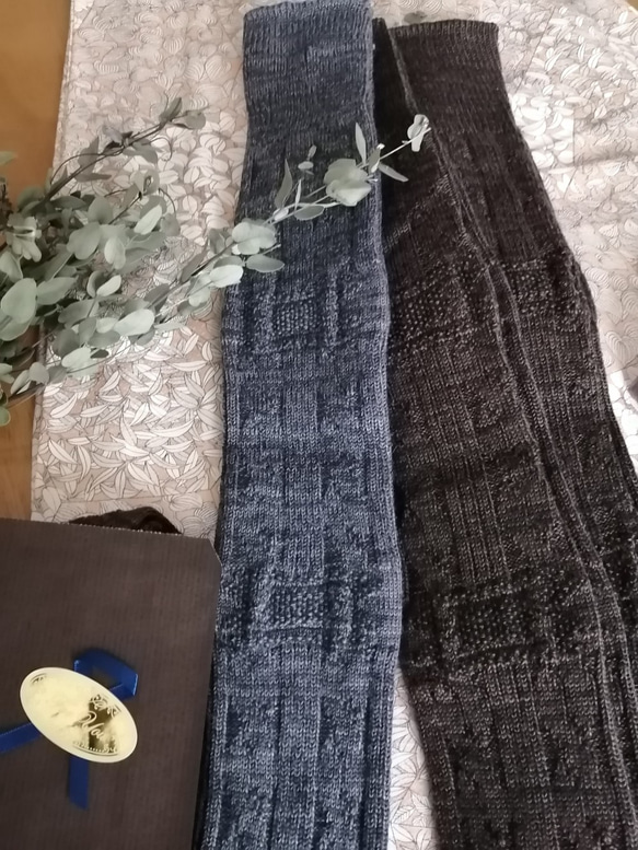 残りブラウン1足!!1400円→半額SALE中!Long Wool  ナチュラルソックス　 3枚目の画像