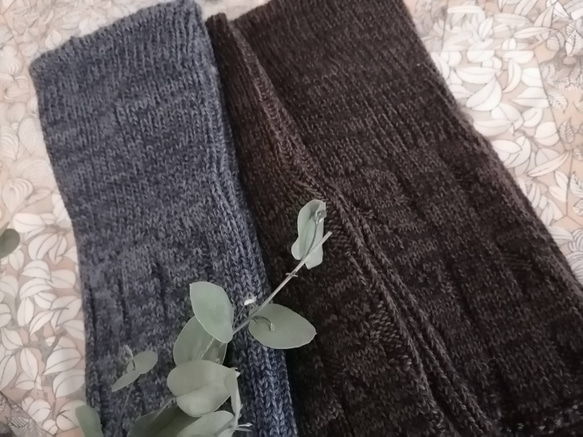 残りブラウン1足!!1400円→半額SALE中!Long Wool  ナチュラルソックス　 4枚目の画像