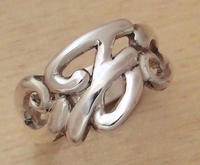 イニシャルシルバーリング【Seawater(E)】