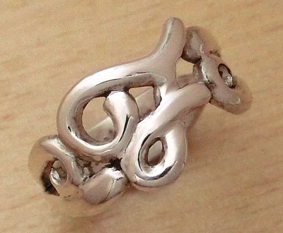 イニシャルシルバーリング【Seawater(F)】