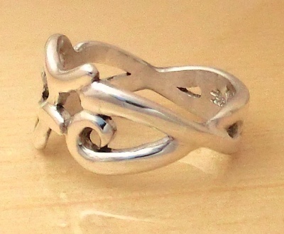 イニシャルシルバーリング【Seawater(F)】