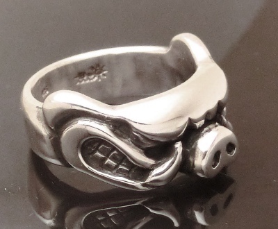 オリジナル十二支シルバーリング【Wild boar】亥