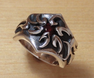 オリジナルシルバーリング【トライバル】ガーネット