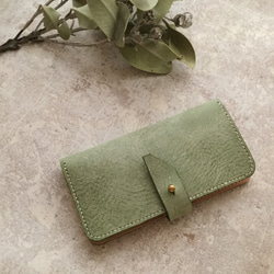 iPhoneケース flap belt / GREEN 〖全機種対応〗〖受注制作〗〖新調〗 1枚目の画像