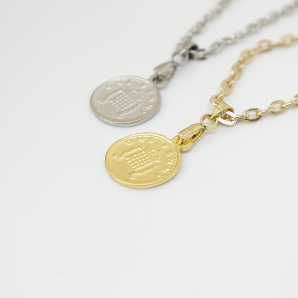 コインネックレス ゴールド シルバー ミニ コイン 6枚目の画像