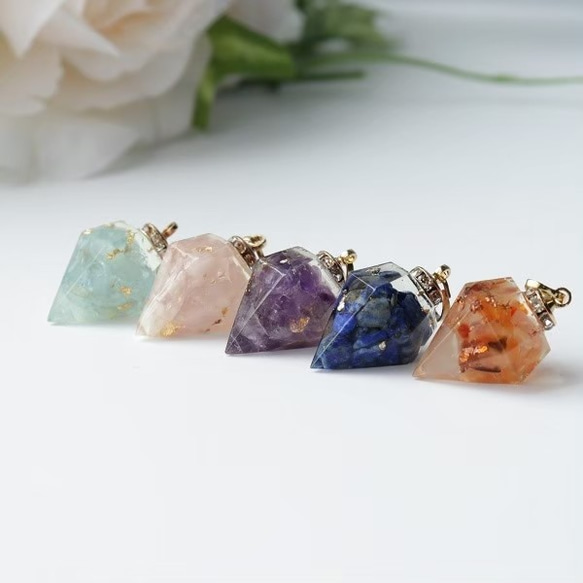 天然石ペンダントトップ さざれ石 選べる5種類 宝石 ネックレス 5枚目の画像