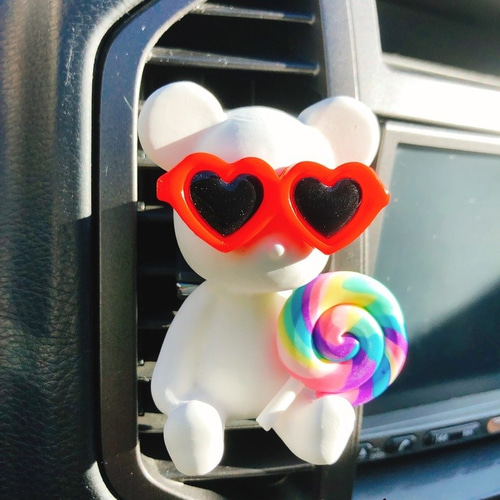 車用 アロマストーン 芳香剤 ロリポップ A クマ（カー