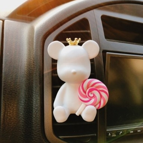 車用 アロマストーン 芳香剤 キャンディ クマA （カー、カーエアコン