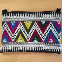 【ラオス】　モン族　ポシェット　アジアン　民族柄　  織物　ショルダー　バッグ　ミニバッグ 3枚目の画像