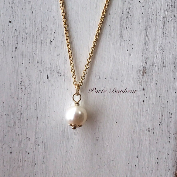 淡水パール　ネックレス　金具14KG刻印あります 14Kg(刻印有り）淡水バロックパールのネックレス ネックレス