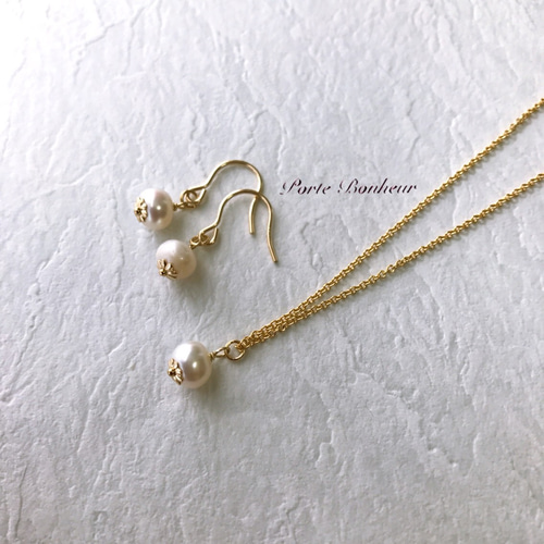 淡水パール　ネックレス　金具14KG刻印あります 14Kg(刻印有り）淡水バロックパールのネックレス ネックレス