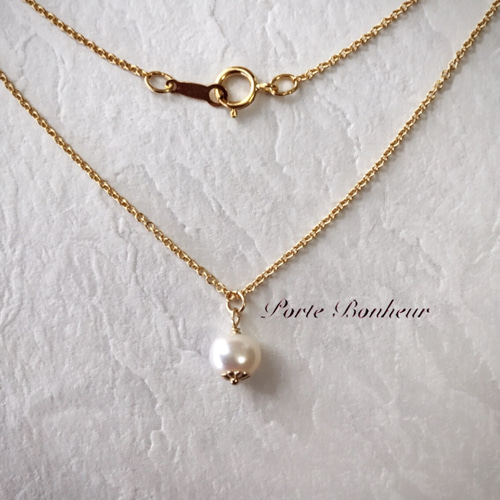 淡水パール　ネックレス　金具14KG刻印あります 14Kg(刻印有り）淡水バロックパールのネックレス ネックレス