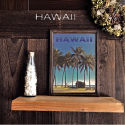 【送料無料】南国の風景☆HAWAII  No.785  フレーム付 1枚目の画像