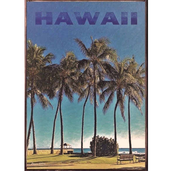 【送料無料】南国の風景☆HAWAII  No.785  フレーム付 2枚目の画像