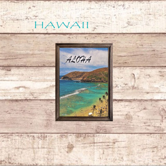 【送料無料】南国の風景☆HAWAII  No.812   フレーム付    A4サイズ 3枚目の画像