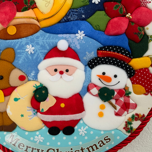 きめこみパッチワーク】クリスマスフレンズ タペストリー・壁掛け