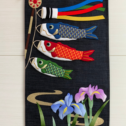 押し絵タペストリー 6月の雨降り まき - クラフト・布製品