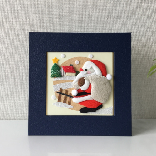 あーしゃん様　２点　クリスマスの押絵タペストリー①、お月見の押絵タペストリー⑤ 押絵】 クリスマス サンタさん その他置物 Little by little
