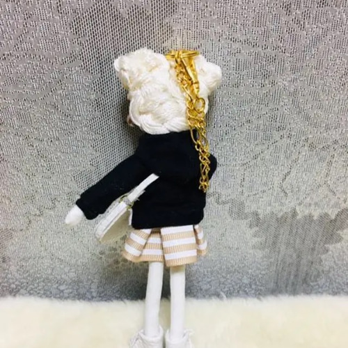 ドールチャーム受注作製 クマちゃん白 バッグチャーム shinpoke