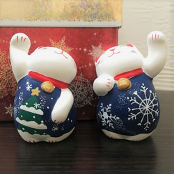 クリスマス　猫　プレゼント【肉球マドレーヌと招き猫セット・ゴールド】 5枚目の画像