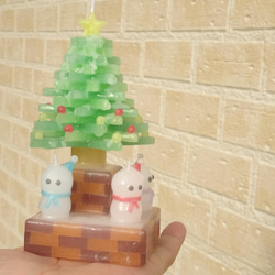 クリスマスツリーとミニ雪だるまのセットキャンドル 8枚目の画像