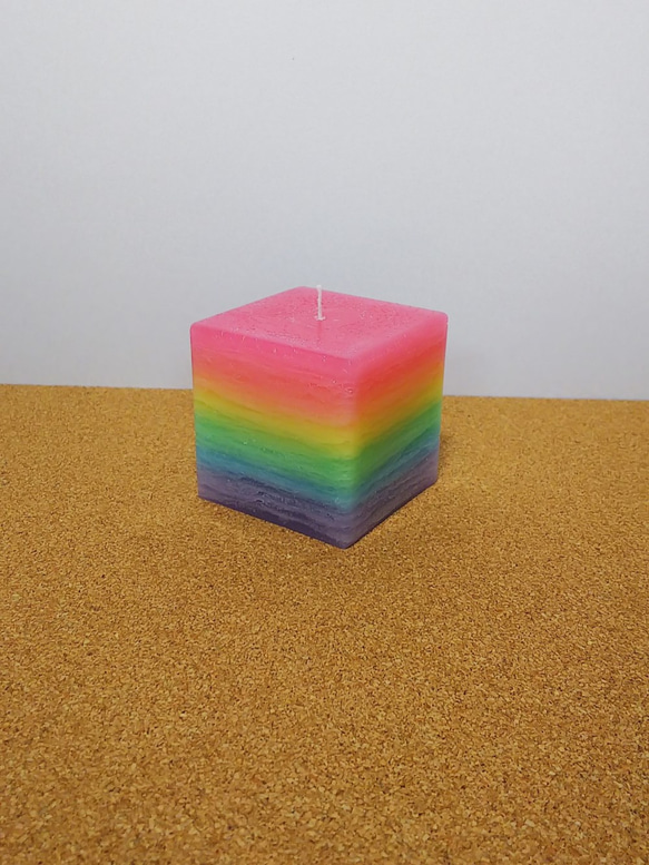 スクエアキャンドル レインボー キャンドル・キャンドルホルダー Moonlight candle 通販｜Creema(クリーマ) 7910622