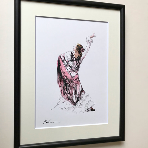 flamenco 4 』原画のみ ＃アート＃原画＃絵画＃インク