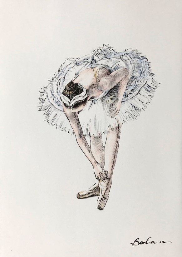 ballerina 1 』＃原画＃一点物＃絵画＃インク＃バレエ＃ダンサー