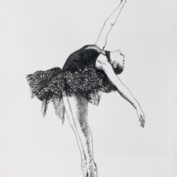 『 ballerina ３ 』＃アート＃原画＃絵画＃インク＃バレエ＃ダンサー＃クラッシック 1枚目の画像