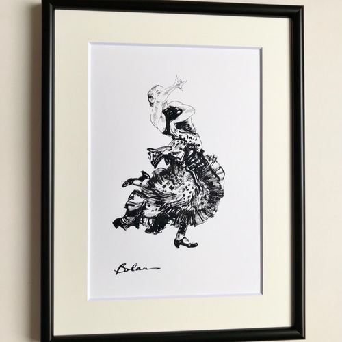 【楽天最安値に挑戦】 flamenco 8』＃アート＃原画＃絵画＃インク＃フラメンコ 絵画