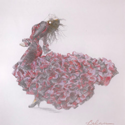 『 flamenco 1６ 』＃アート＃原画＃＃絵画＃カラーペンシル＃フラメンコ＃ダンサー＃クラッシック 1枚目の画像