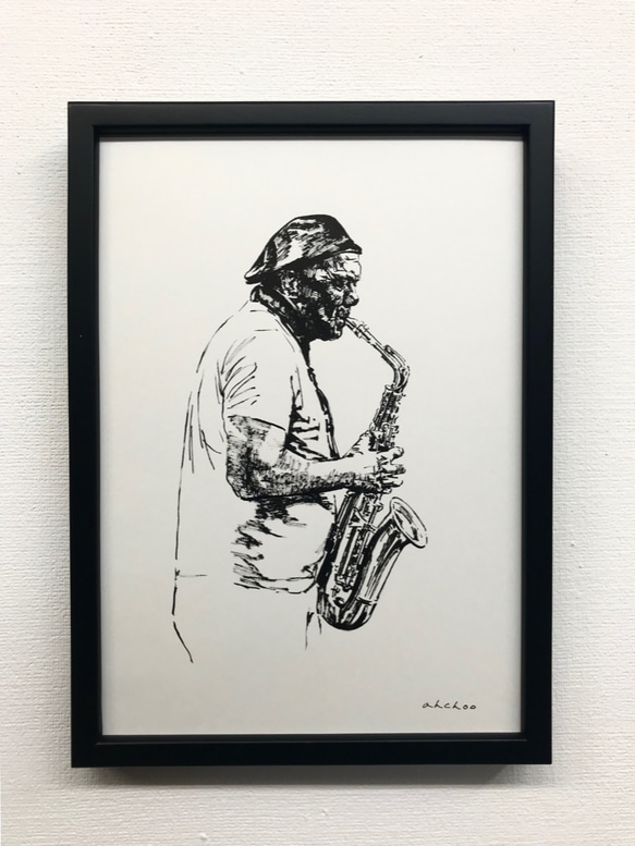 『 jazz 4 』＃原画＃一点物＃絵画＃インク＃ジャズ＃音楽 1枚目の画像