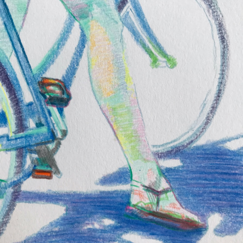 cycling』＃原画＃一点物＃絵画＃イラスト＃色鉛筆＃自転車 絵画